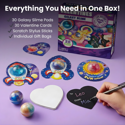 LoveOrbit™ Galaxy Slime Valentines Pack